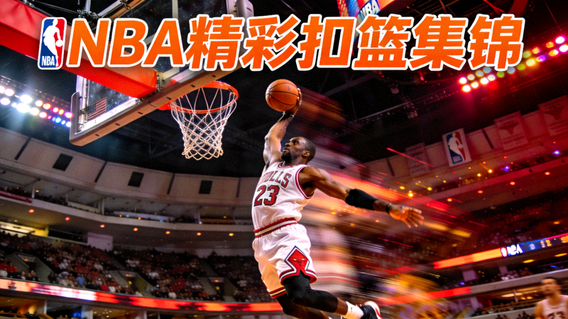 NBA精彩扣篮集锦视频封面 - 篮球运动员飞跃扣篮的震撼瞬间